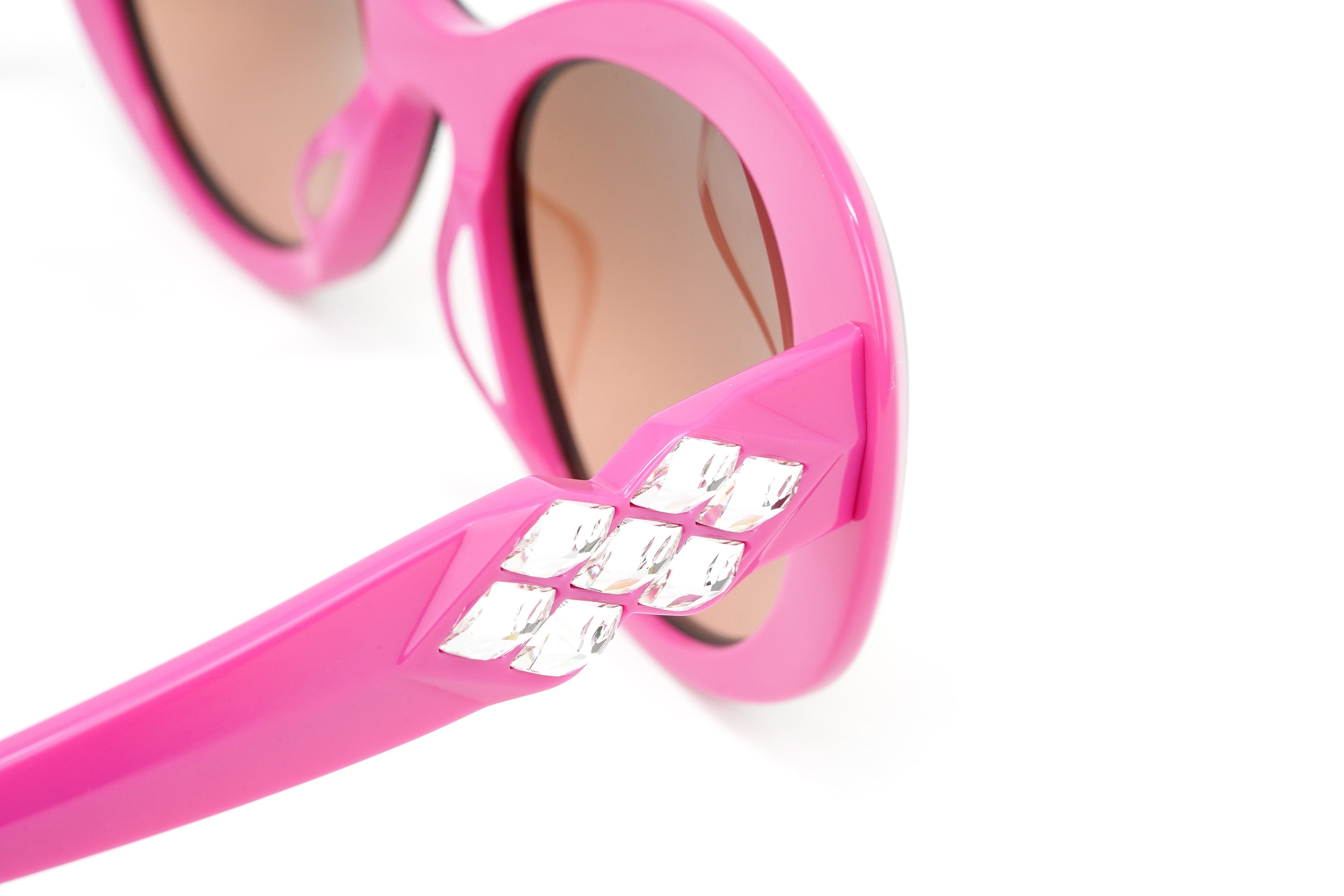 Swarovski Vintage Women's Sunglasses Oval Cat Eye Tortoise Pink