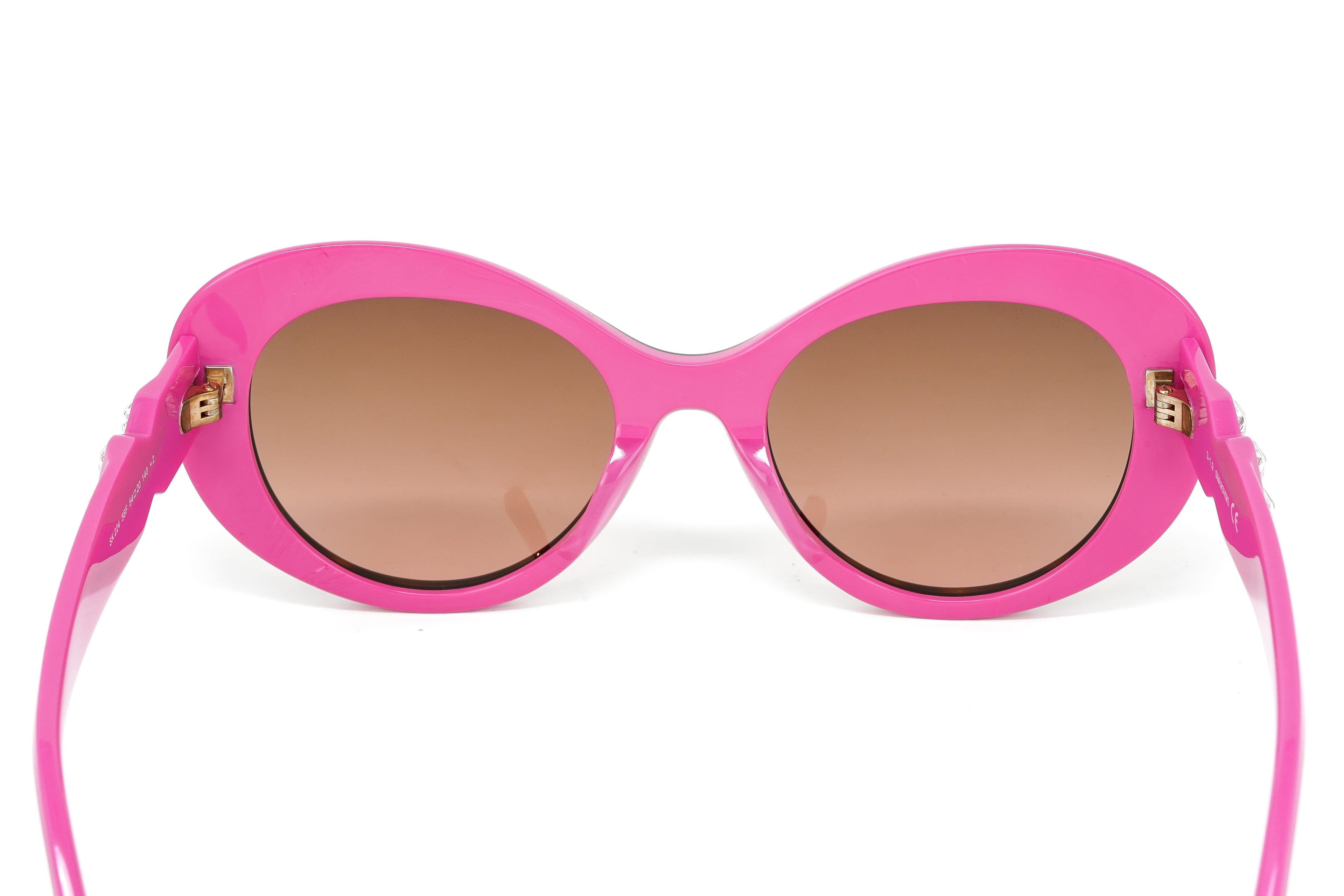 Swarovski Vintage Women's Sunglasses Oval Cat Eye Tortoise Pink