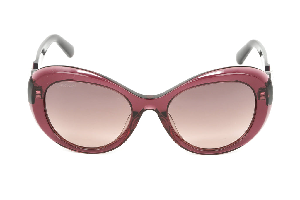 Swarovski Women's Sunglasses Oval Cat Eye Translucent Aubergine