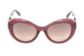 Swarovski Women's Sunglasses Oval Cat Eye Translucent Aubergine
