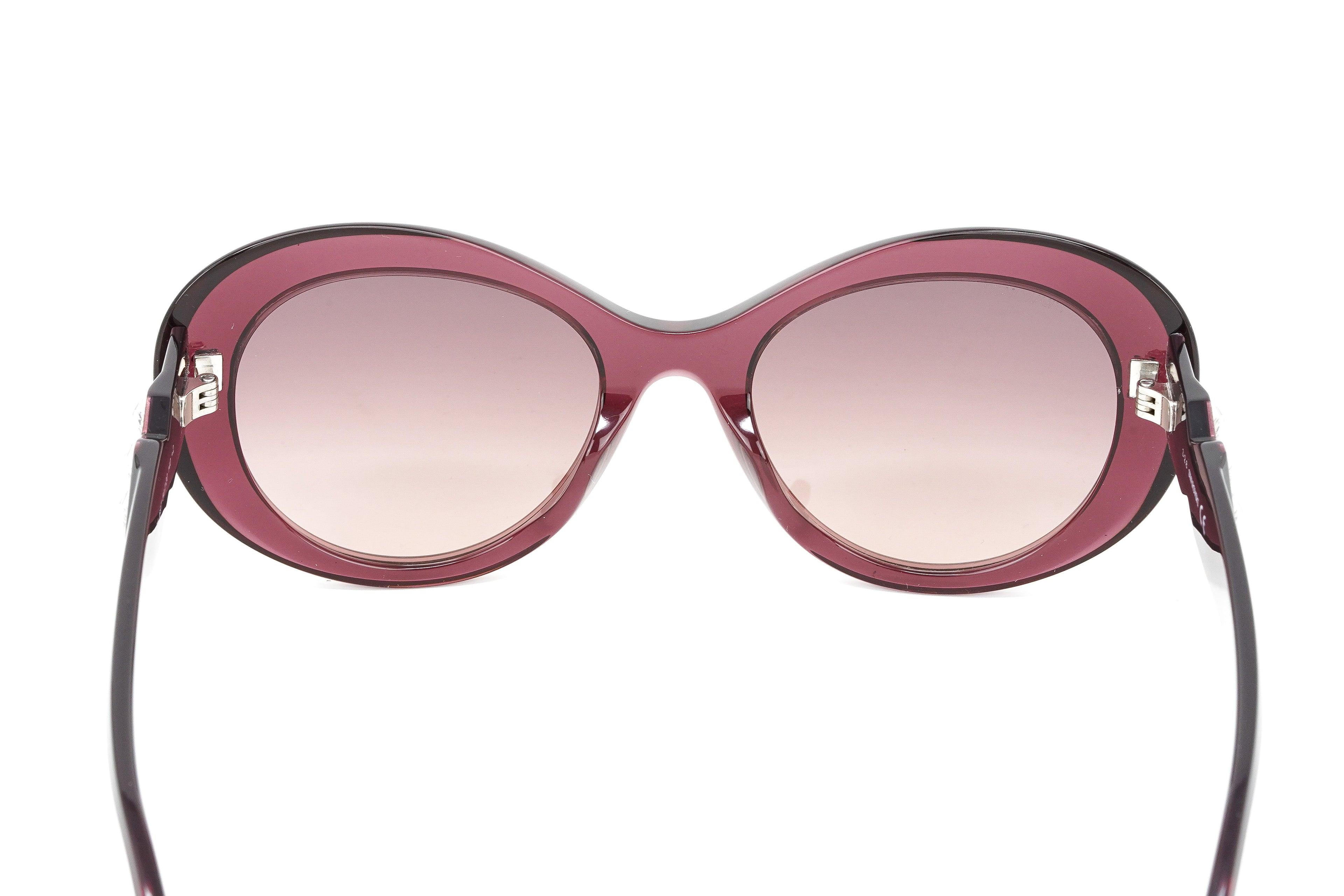Swarovski Women's Sunglasses Oval Cat Eye Translucent Aubergine
