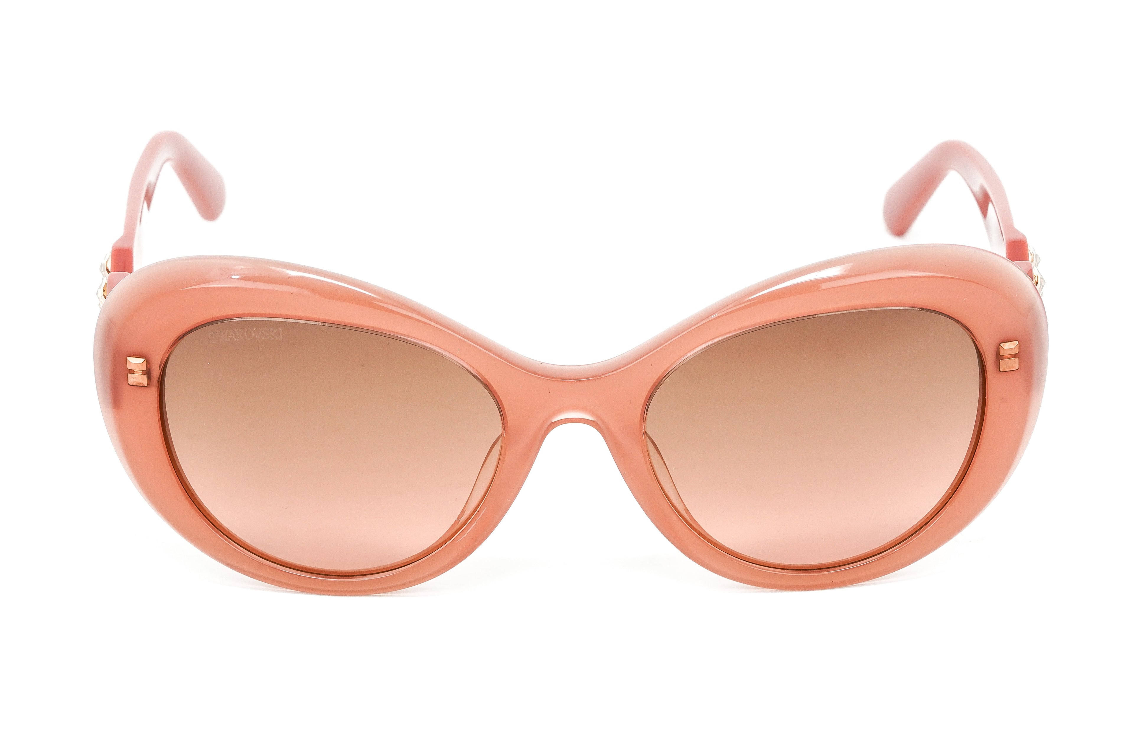 Swarovski Vintage Women's Sunglasses Oval Cat Eye Translucent Rosewood