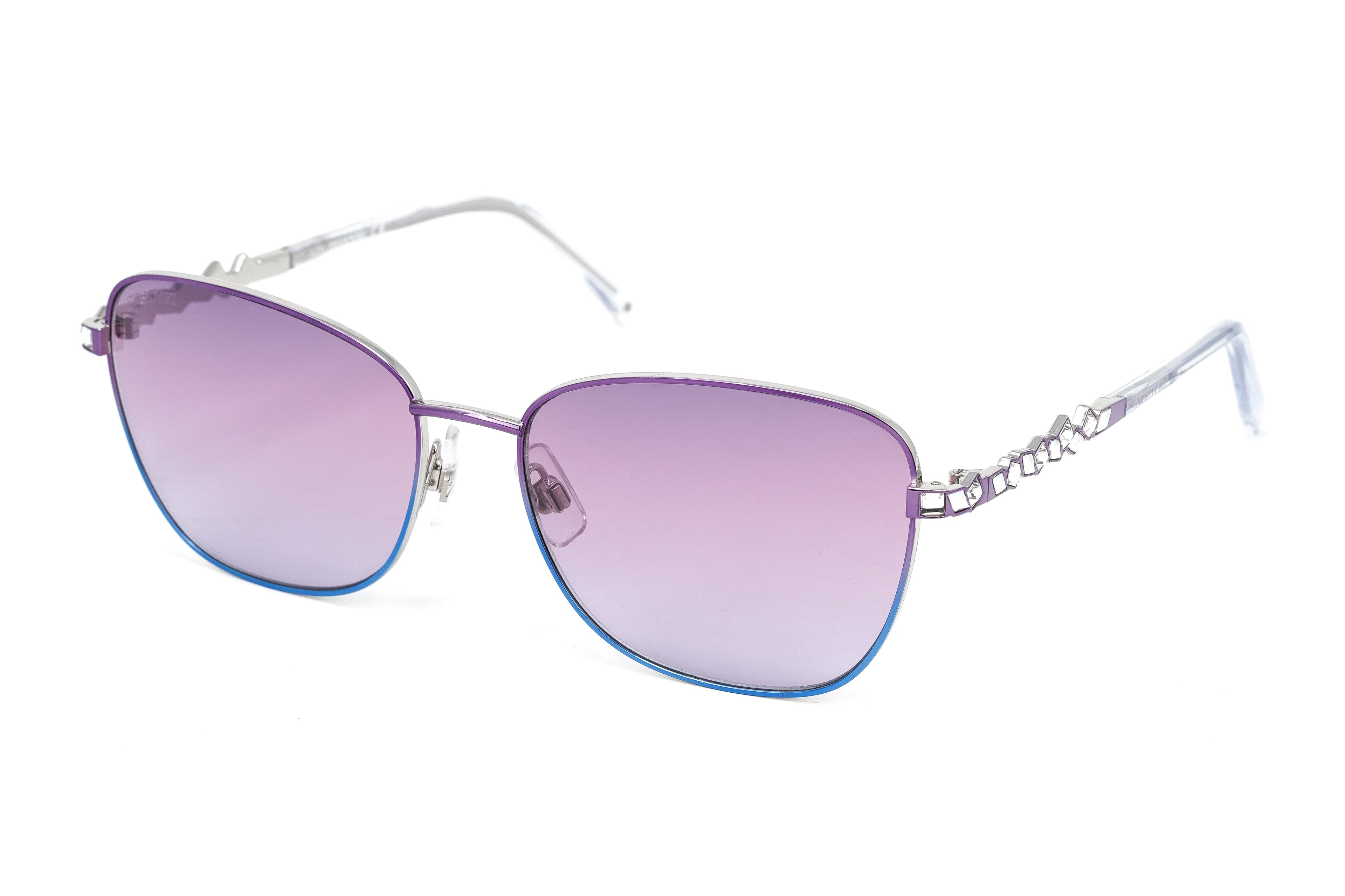 Swarovski Women's Sunglasses Rectangular Gradient Purple Blue
