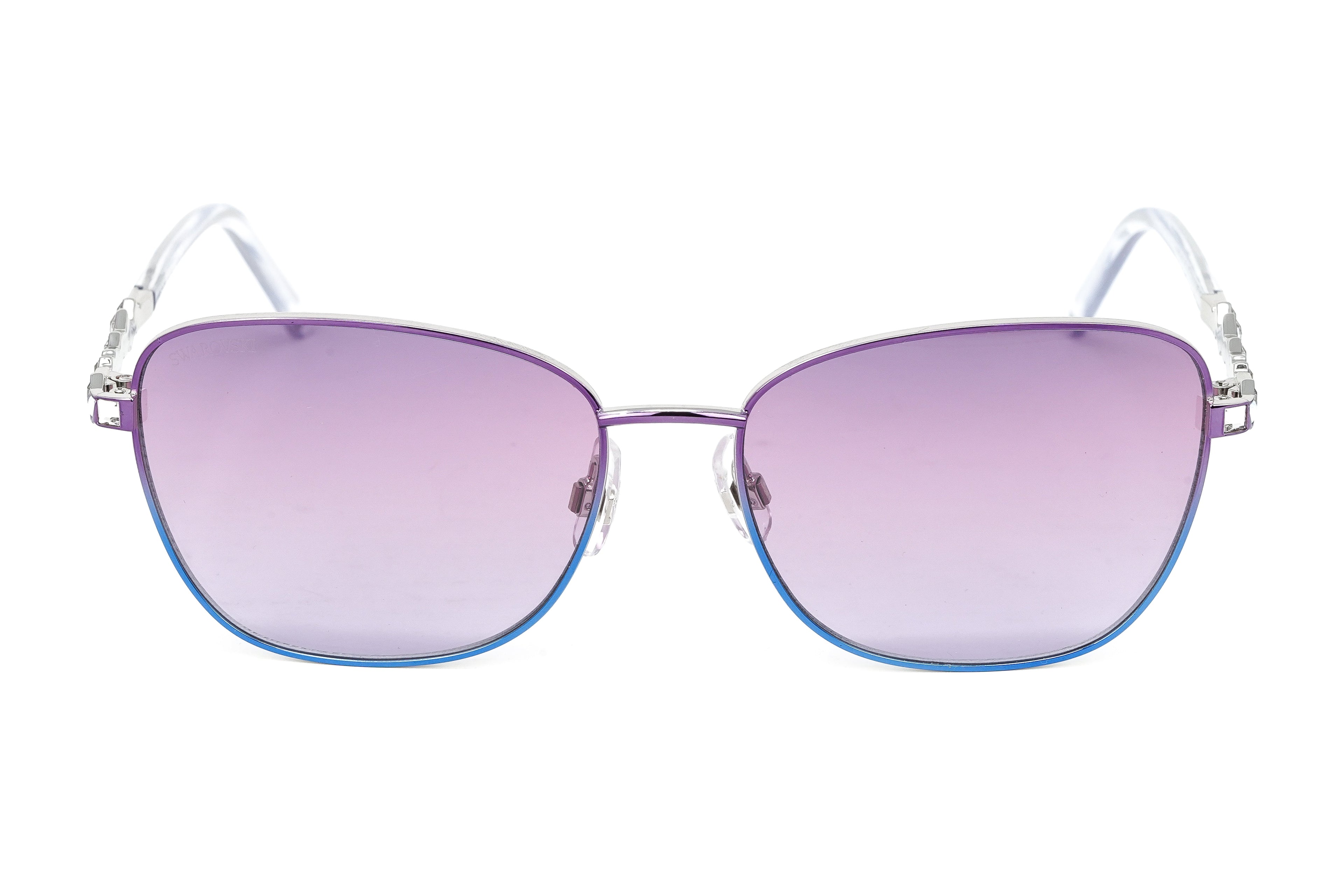 Swarovski Women's Sunglasses Rectangular Gradient Purple Blue