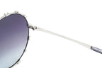 Swarovski Women's Sunglasses Round Silver Gradient Grey