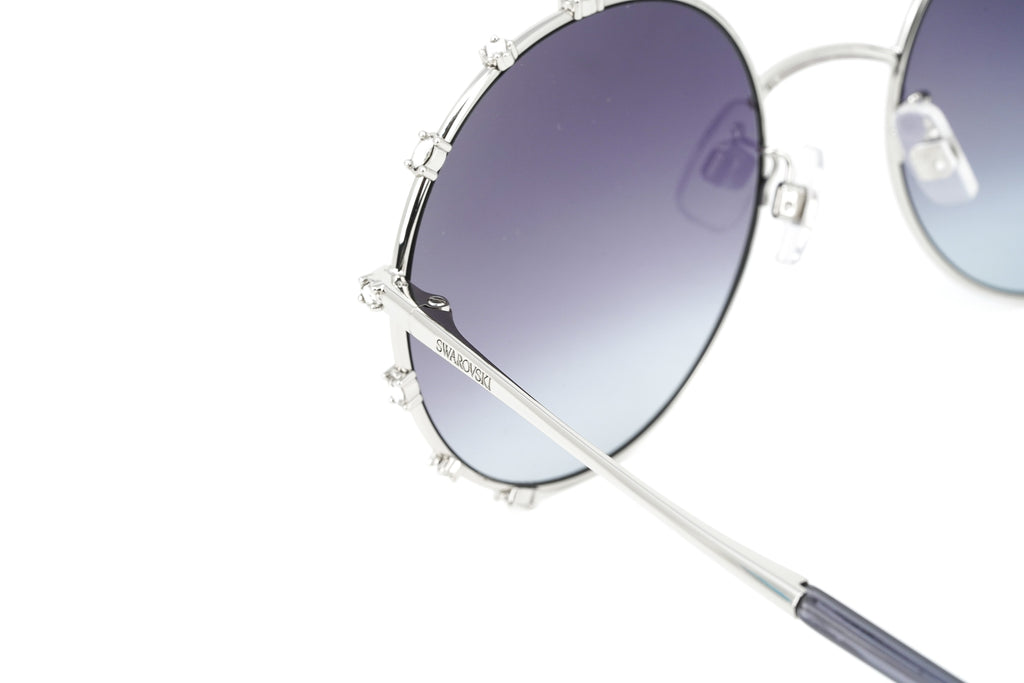 Swarovski Women's Sunglasses Round Silver Gradient Grey