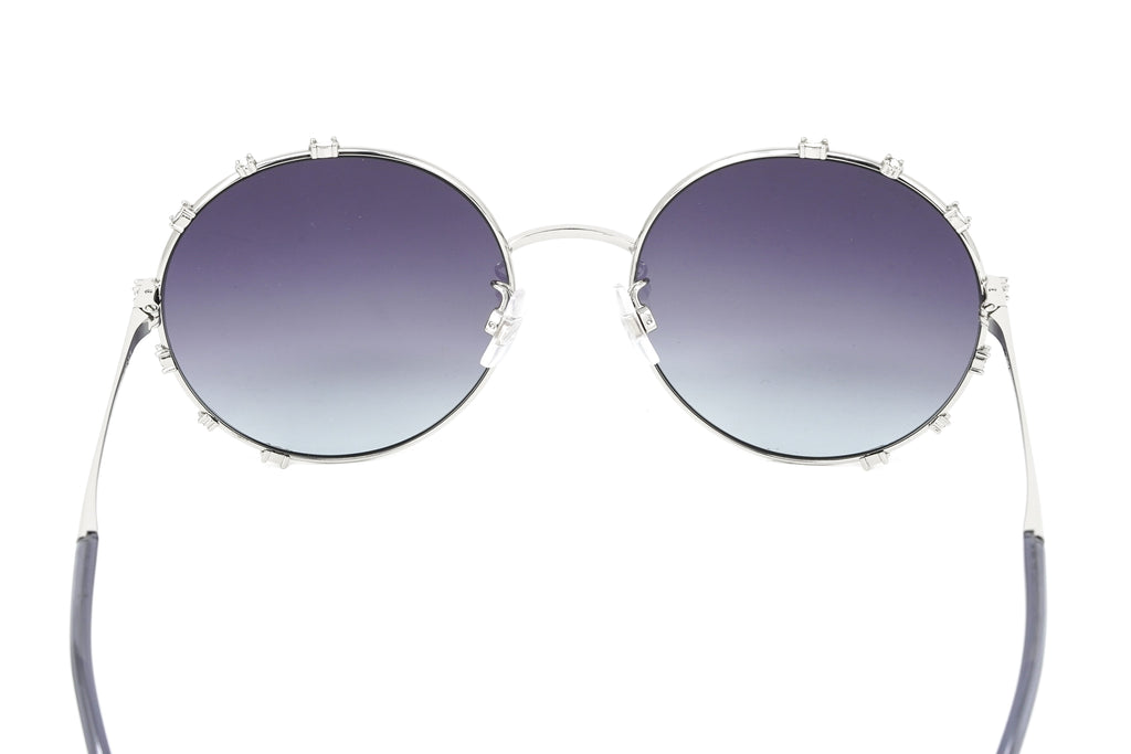 Swarovski Women's Sunglasses Round Silver Gradient Grey