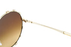 Swarovski Women's Sunglasses Round Gold Gradient Brown
