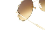Swarovski Women's Sunglasses Round Gold Gradient Brown