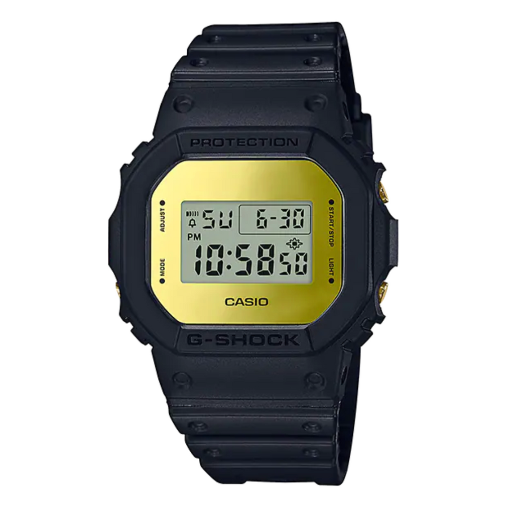 Casio G-Shock Watch Men's Square Metallic Gold Mirror Face