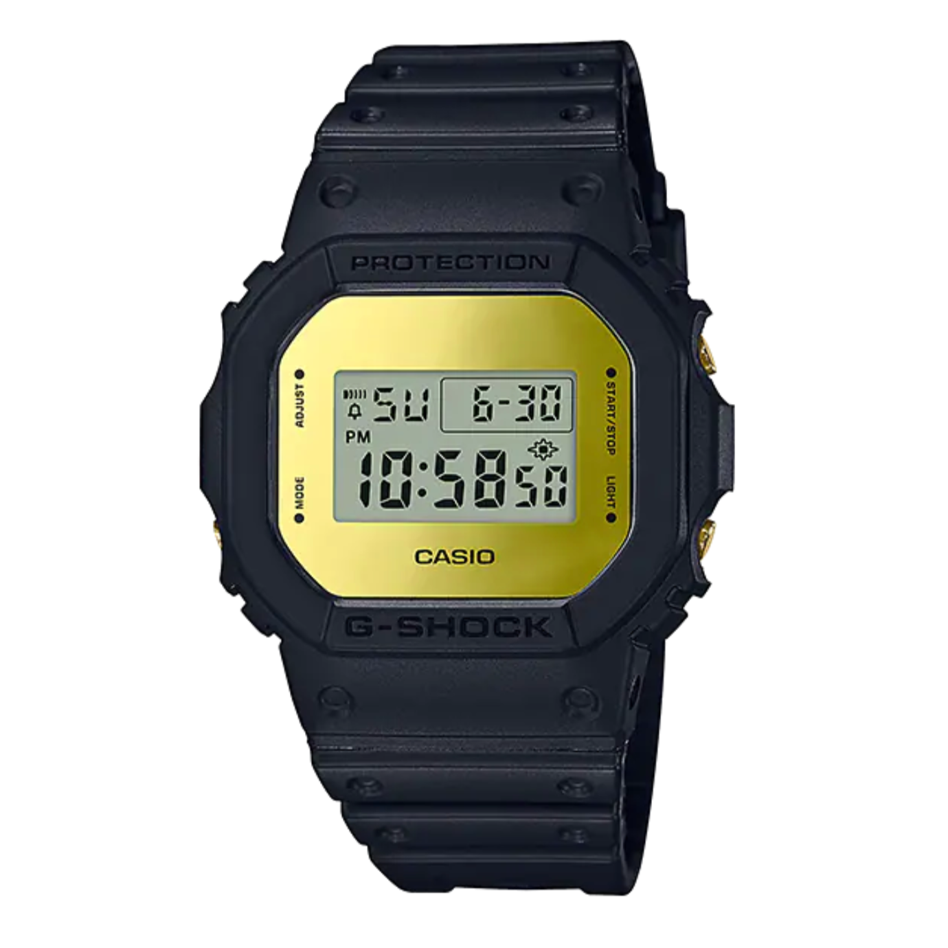 Casio G-Shock Watch Men's Square Metallic Gold Mirror Face