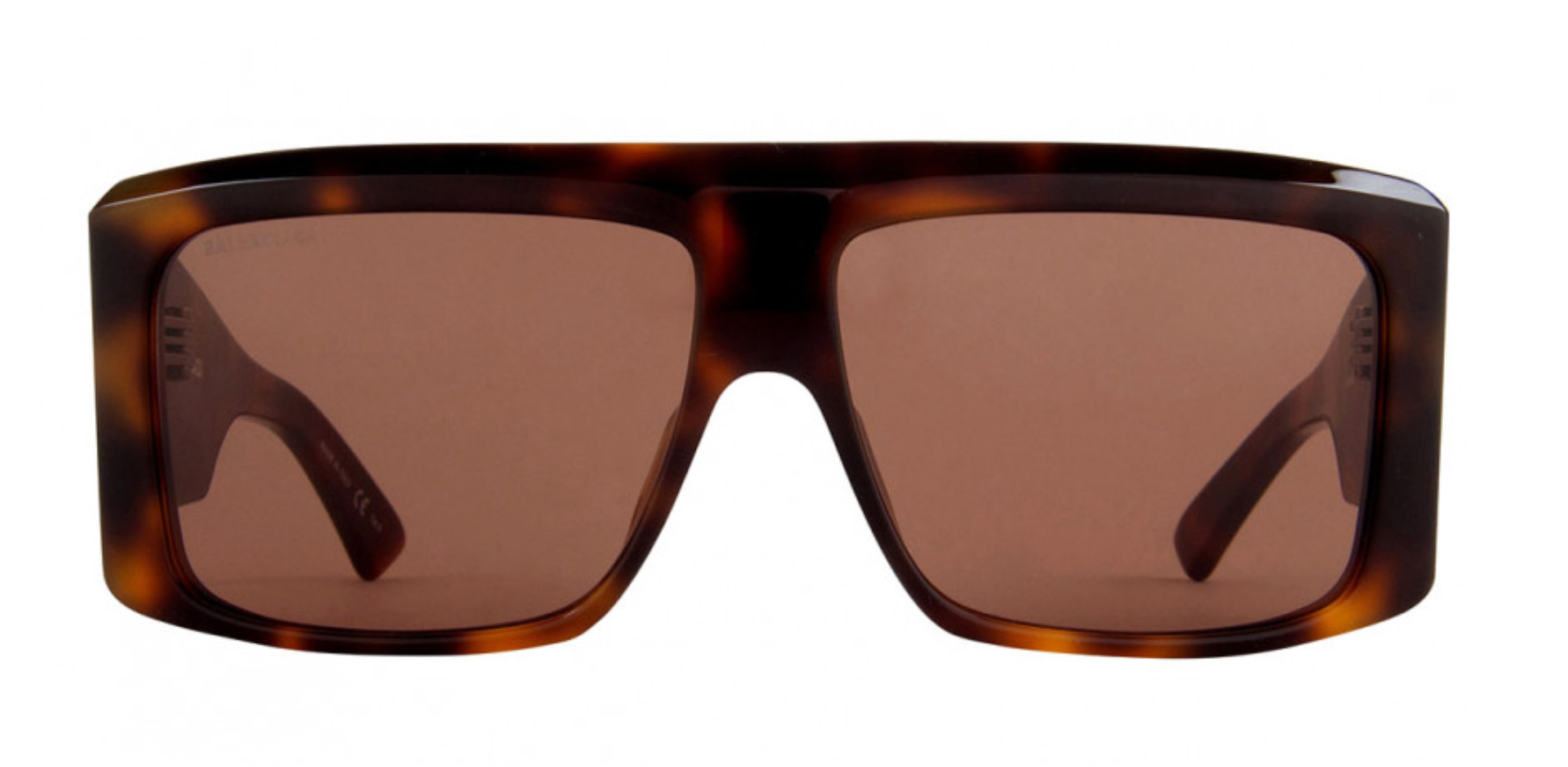 Balenciaga Unisex Sunglasses Oversized Rectangle Havana