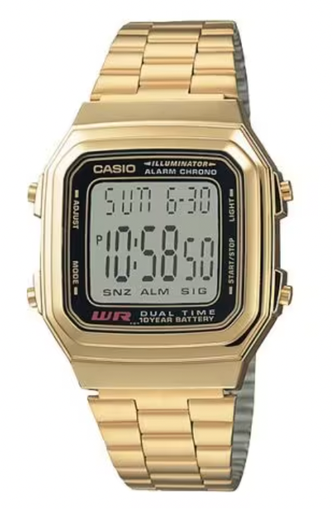 Casio Unisex Watch Digital Vintage Classic Gold