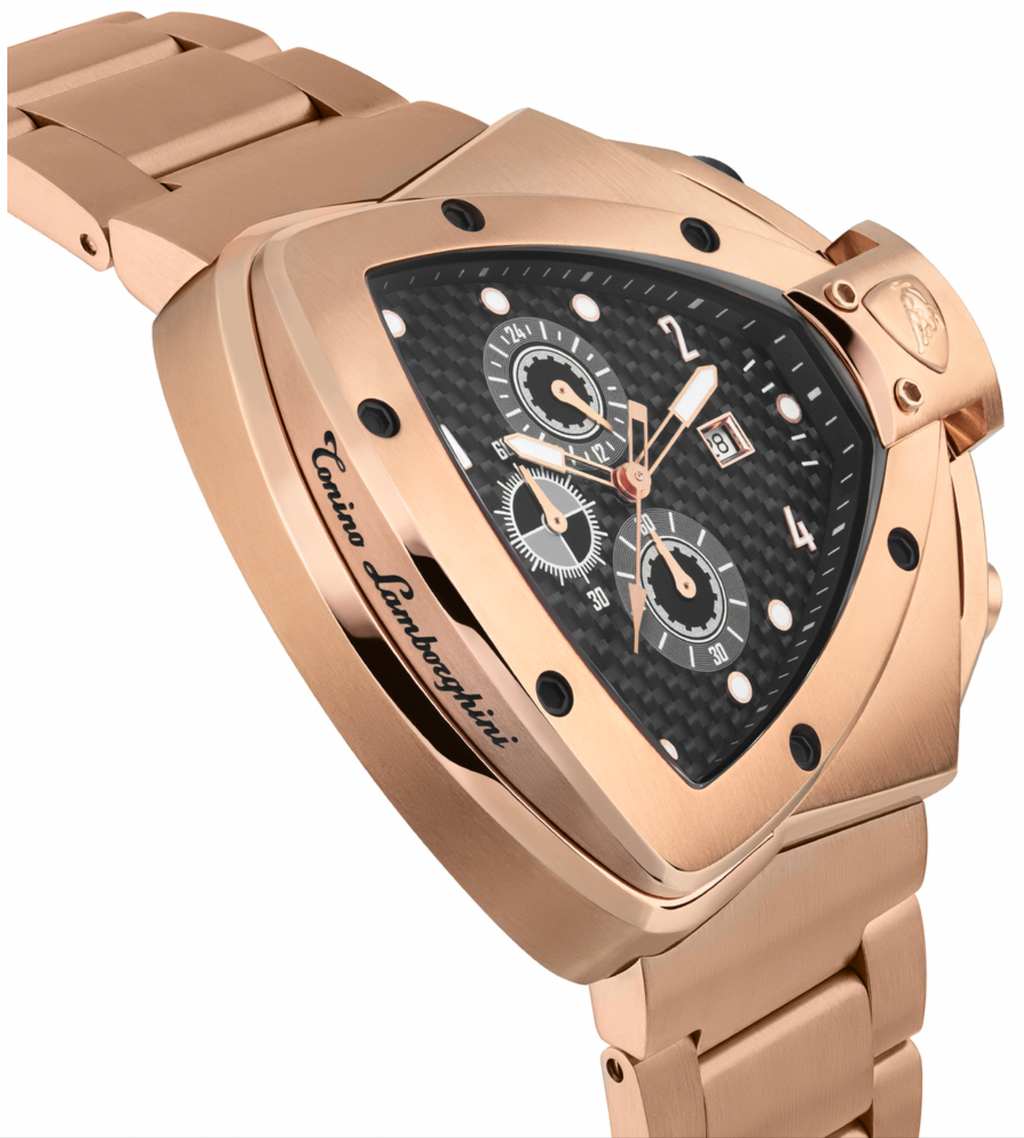 Tonino Lamborghini Men's Chronograph Watch Spyder Horizontal Rose Gold
