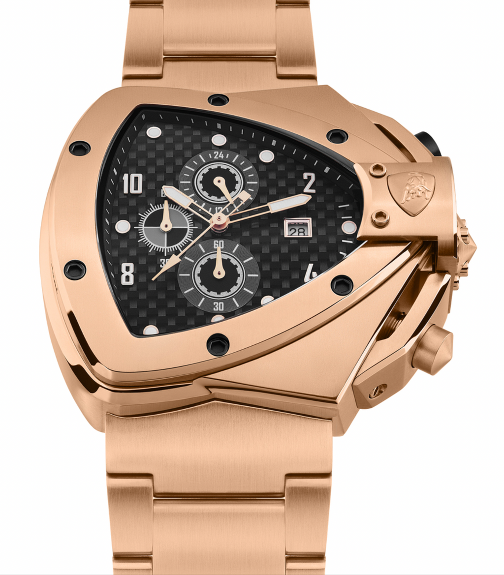 Tonino Lamborghini Men's Chronograph Watch Spyder Horizontal Rose Gold