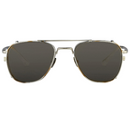 Kris Van Assche Sunglasses Titanium Rectangular Burnt Silver Gold Clip On with Silver Mirror Lenses