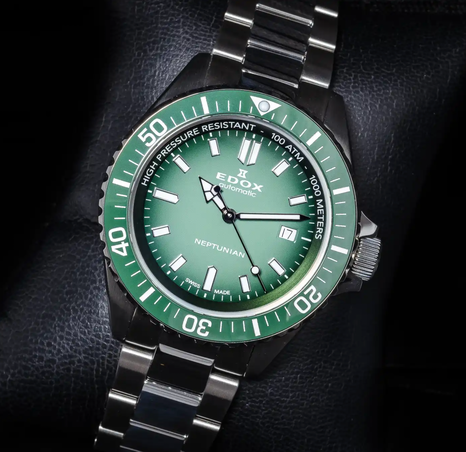 Edox Men's Neptunian Automatic Green Watch