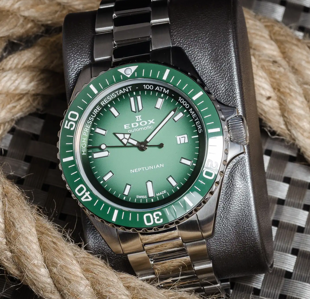 Edox Men's Neptunian Automatic Green Watch