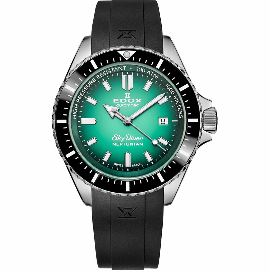 Edox Men's Neptunian Sky Diver Automatic Green Watch