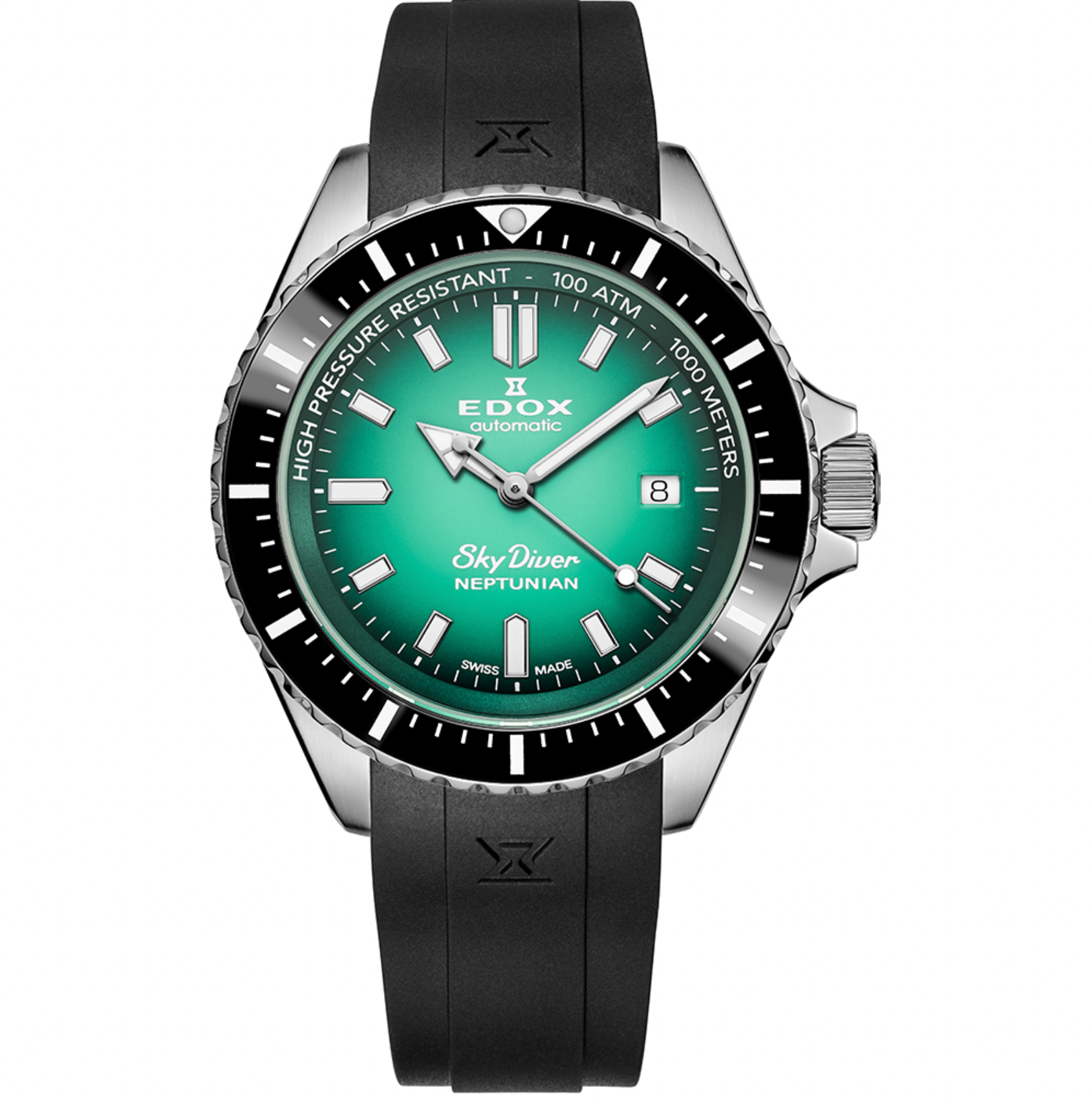 Edox Men's Neptunian Sky Diver Automatic Green Watch