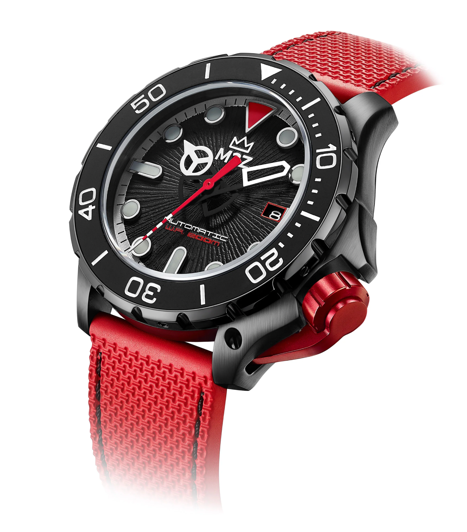 M2Z Men's Watch Diver 200 Red IP Gun