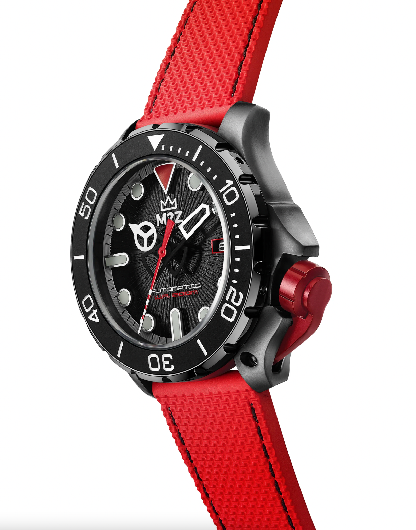 M2Z Men's Watch Diver 200 Red IP Gun