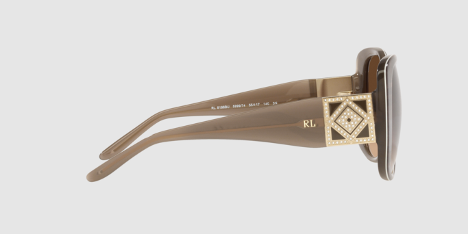 Ralph Lauren Women's Sunglasses Oversized Square Striped Havana