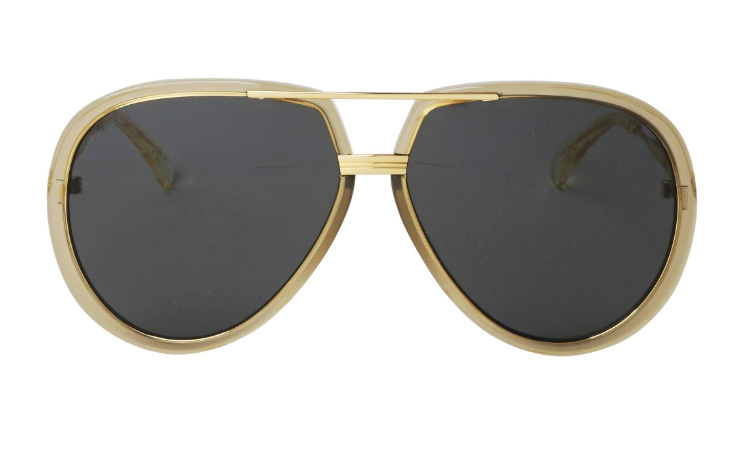 Gucci Unisex Sunglasses Oversized Pilot Gold