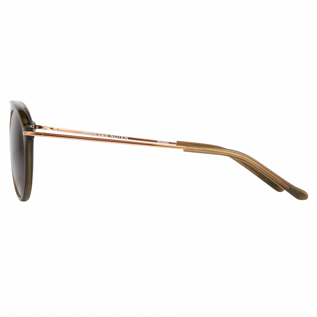 Dries Van Noten Unisex Round Brown Sunglasses