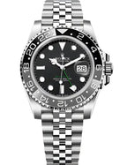 Rolex Steel GMT-Master II 40  - Black And Grey Bruce Wayne Bezel - Black Dial - Jubilee Bracelet - 126710GRNR