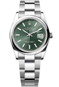 Rolex Oystersteel Datejust 36  - Mint Green Index Dial - Oyster Bracelet - 126200Goy