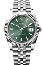 Rolex Steel and White Gold Rolesor Datejust 41  - Mint Green Index Dial - Jubilee Bracelet - 126334 GRJ