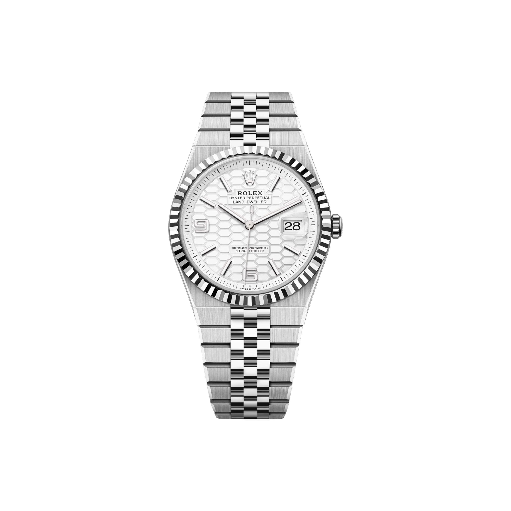 Rolex - Land-Dweller 40 - White Honeycomb Motif - 127334 - 2025