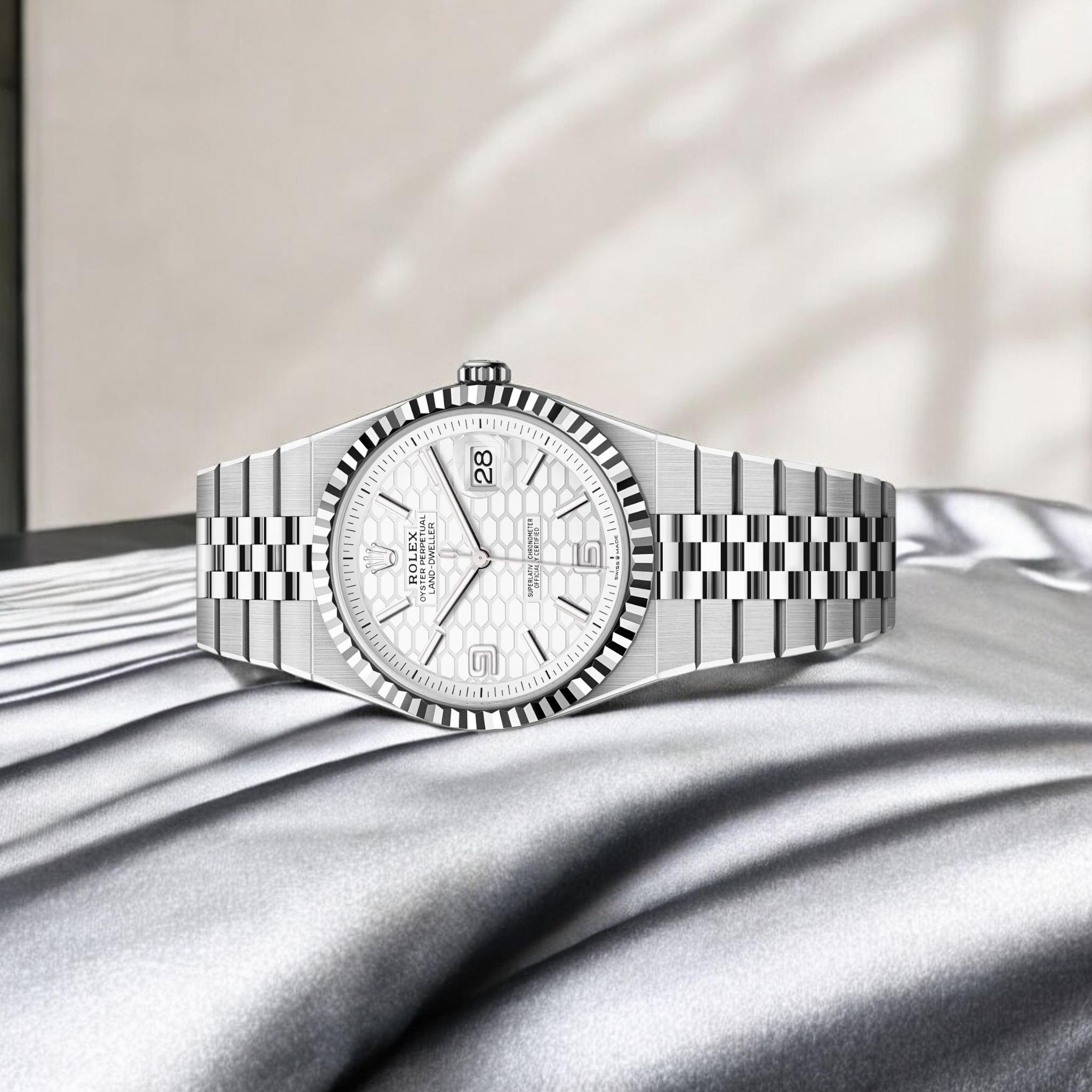 Rolex - Land-Dweller 40 - White Honeycomb Motif - 127334 - 2025