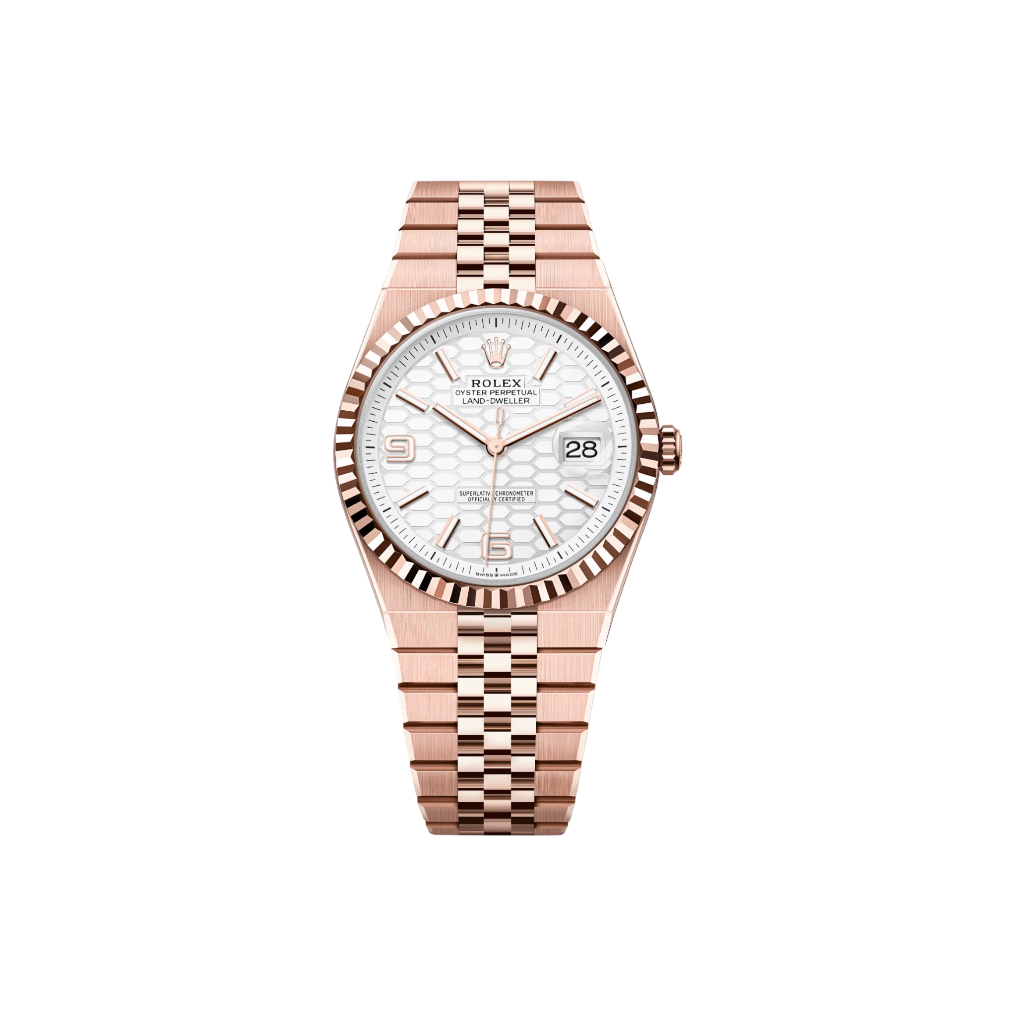 Rolex - Land-Dweller 40 - Everose Gold - White Honeycomb Motif - 127335 - 2026