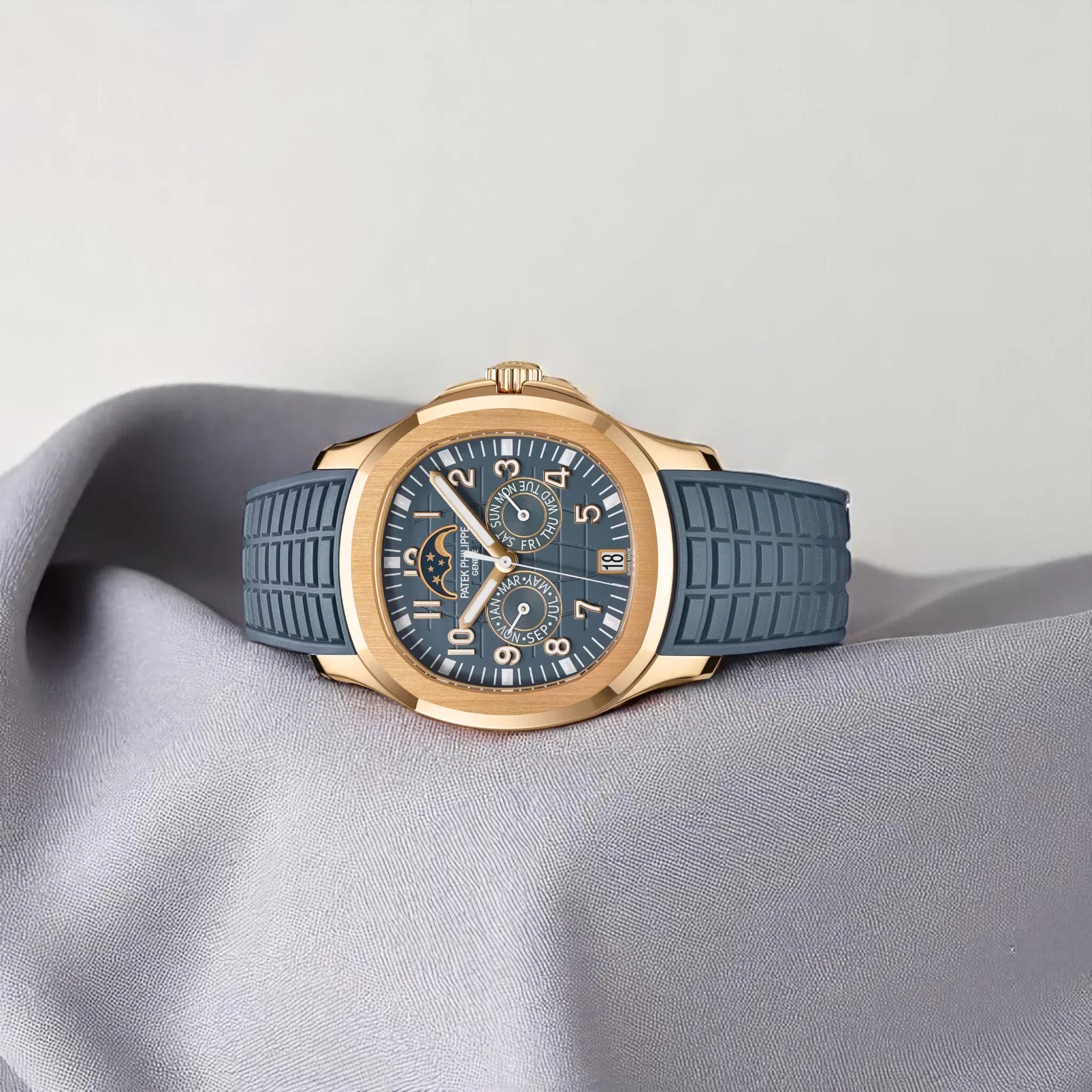 Patek Philippe - Annual Calendar Moon Phases - Opaline Blue-Gray Dial - 5261R-001 - 2023
