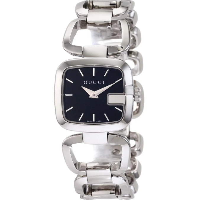 Gucci Watch G Ladies 22mm Silver Black