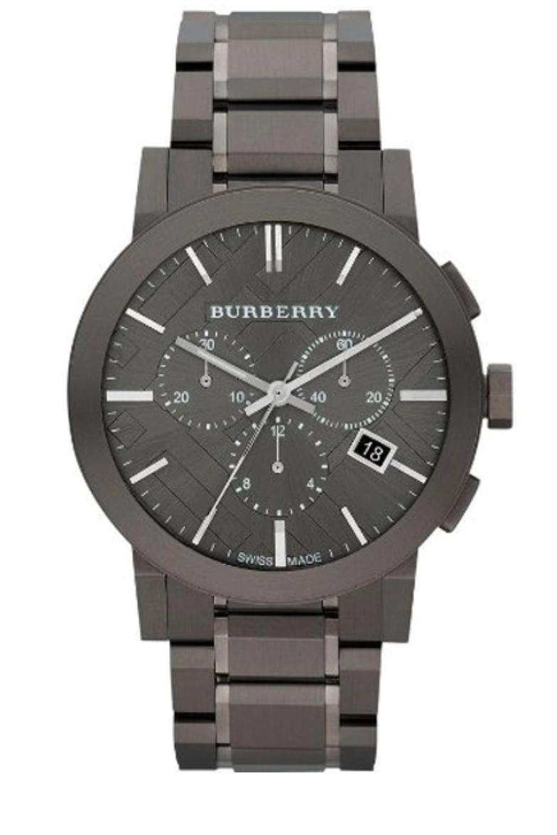 Burberry Men's Watch Chronograph The City 42mm Black PVD