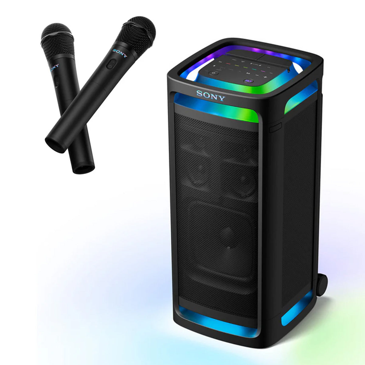 Sony ULT TOWER 9 Bluetooth Party Speaker Bundle with ULT Mic Wireless Microphones