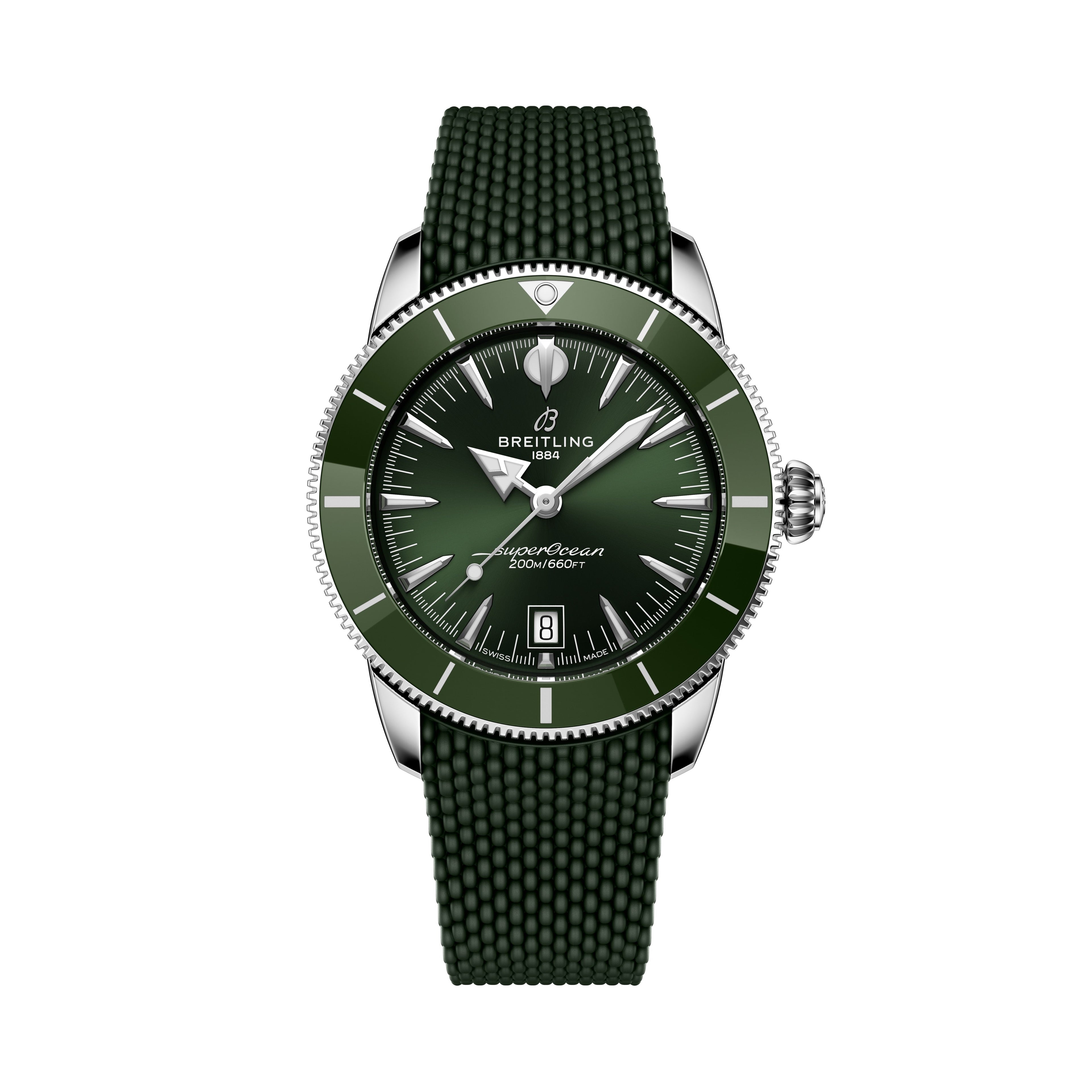 Superocean Heritage B31 Automatic | 42mm, Rubber, Green Dial