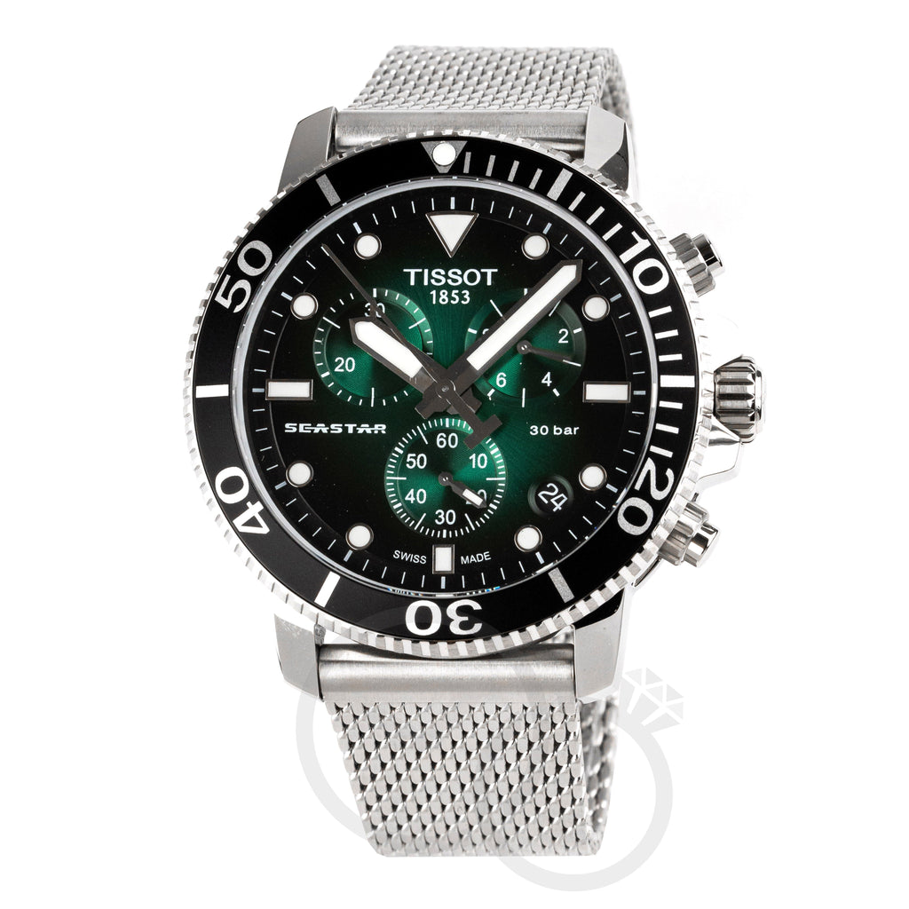 Tissot Chronograph Watch SEASTAR 1000 Green Mesh