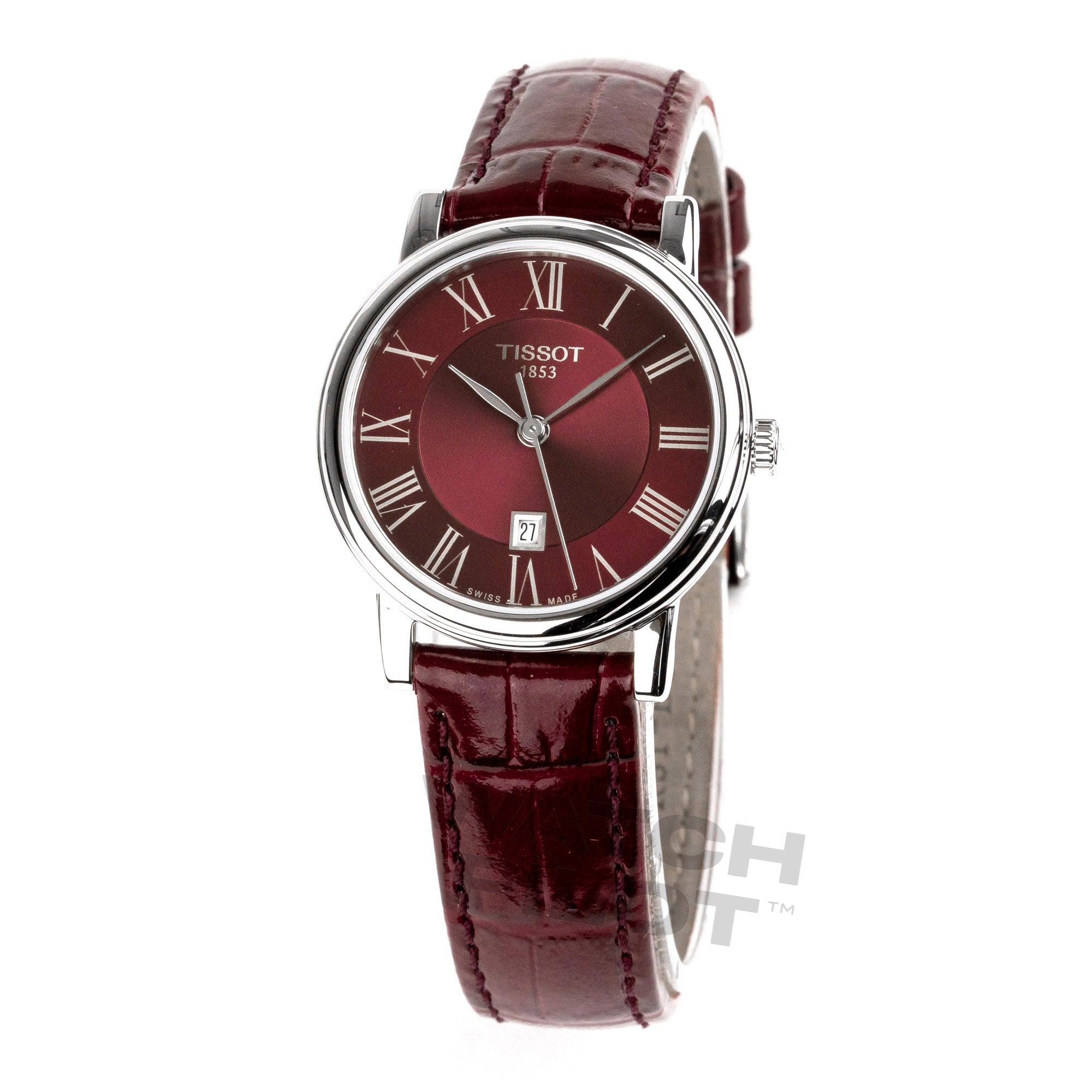 Tissot Carson Premium Ladies Silver Watch Red Burgundy