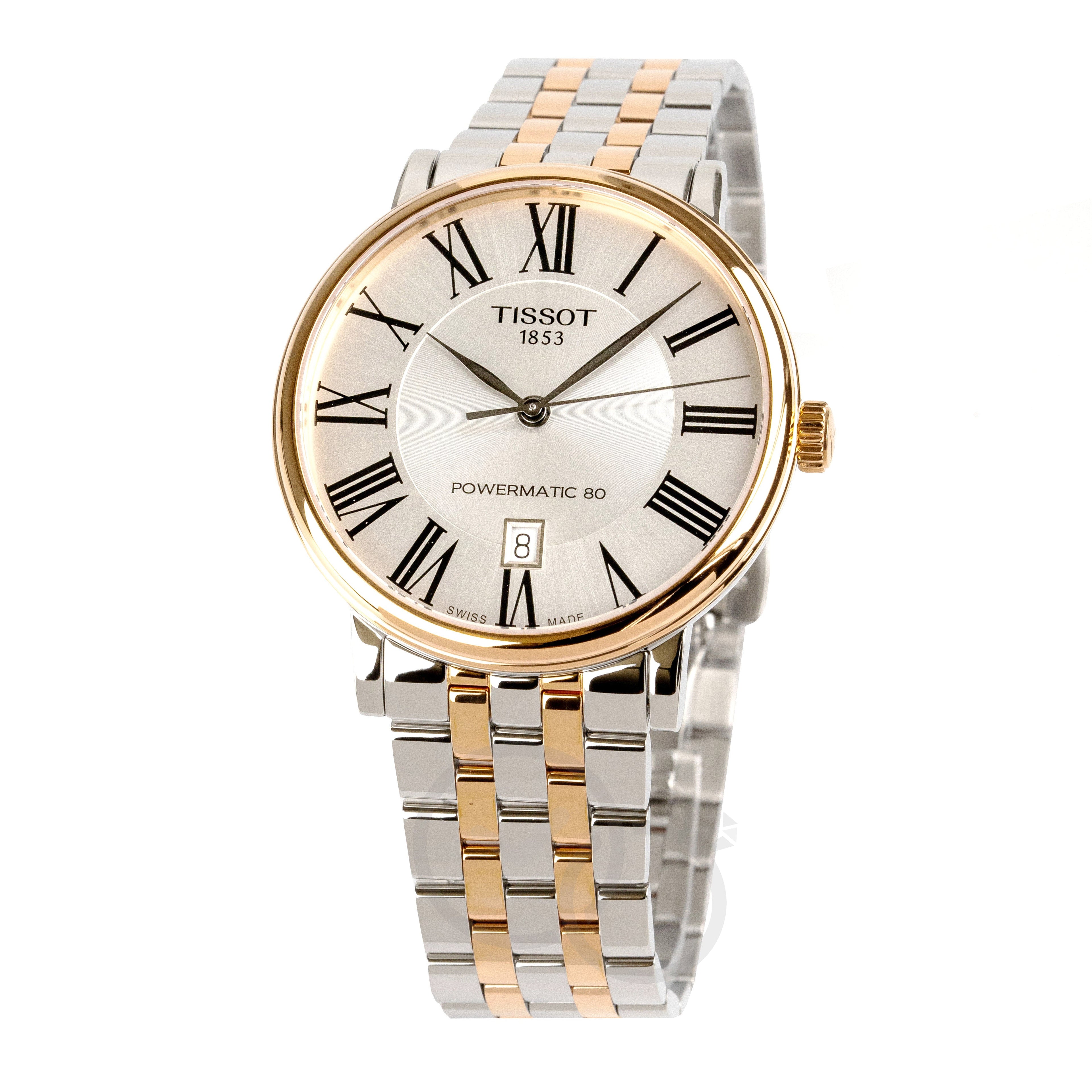 Tissot Men's Automatic Watch 40mm Carson Premium Powermatic 80 Rose Gold Two-Tone