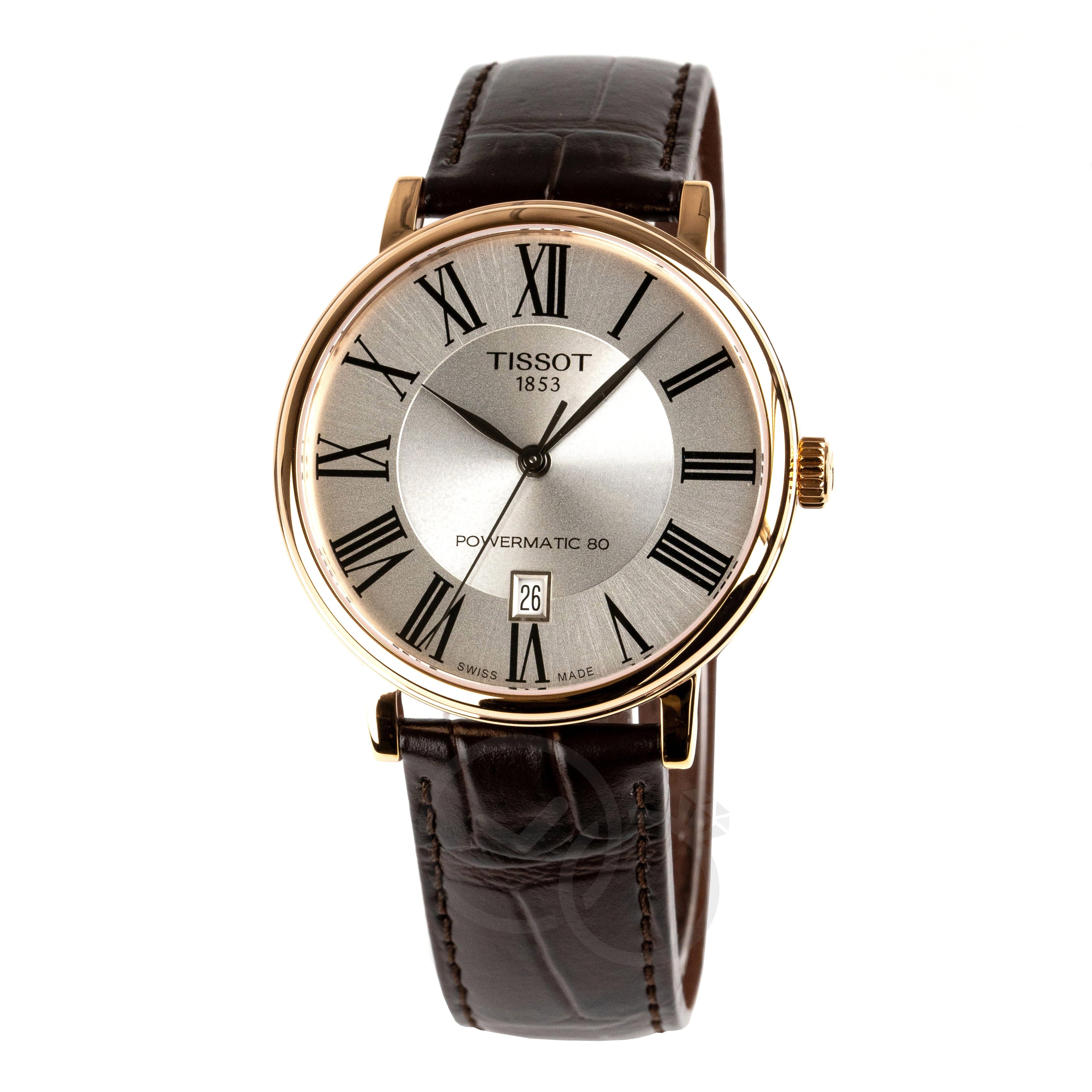 Tissot Men's Automatic Watch 40mm Carson Premium Powermatic 80 Brown Rose Gold