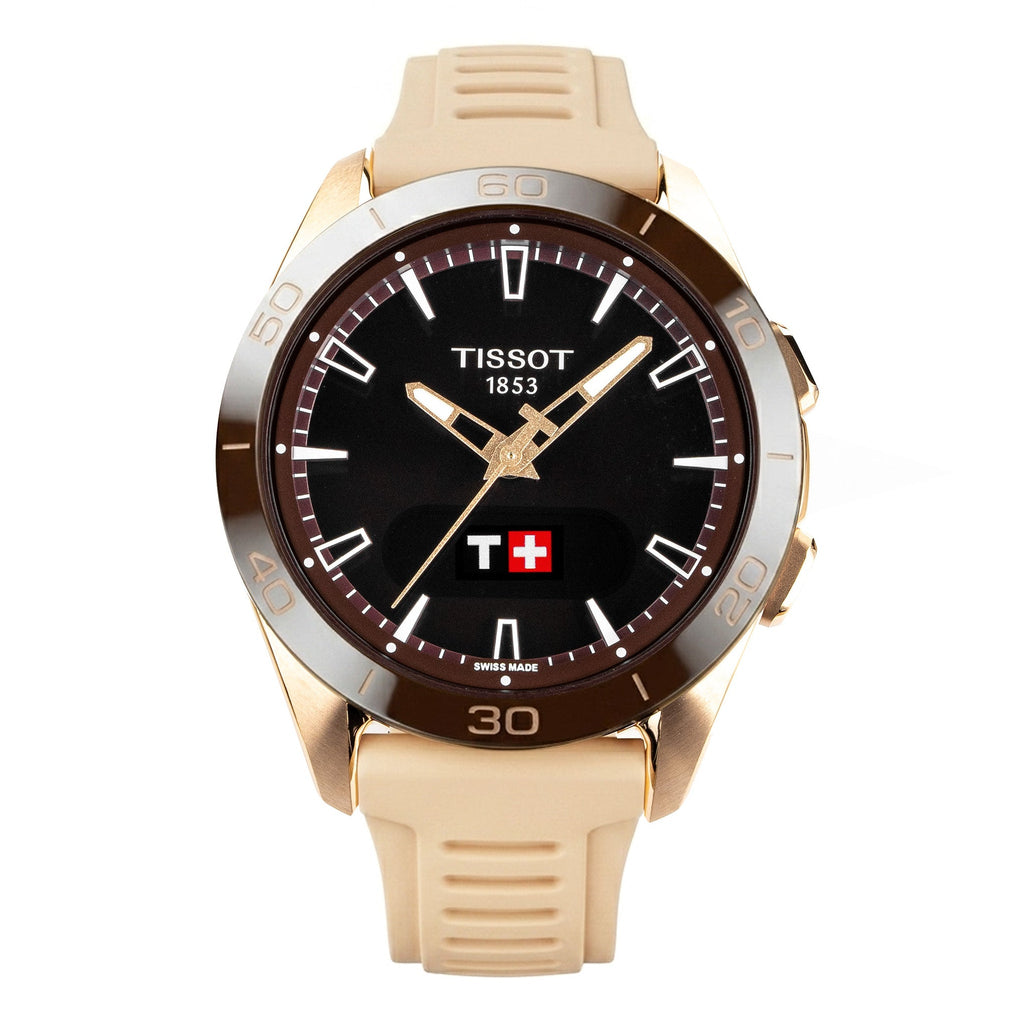 Tissot Unisex Solar Smartwatch 44mm T-Touch Connect Sport Rose Gold