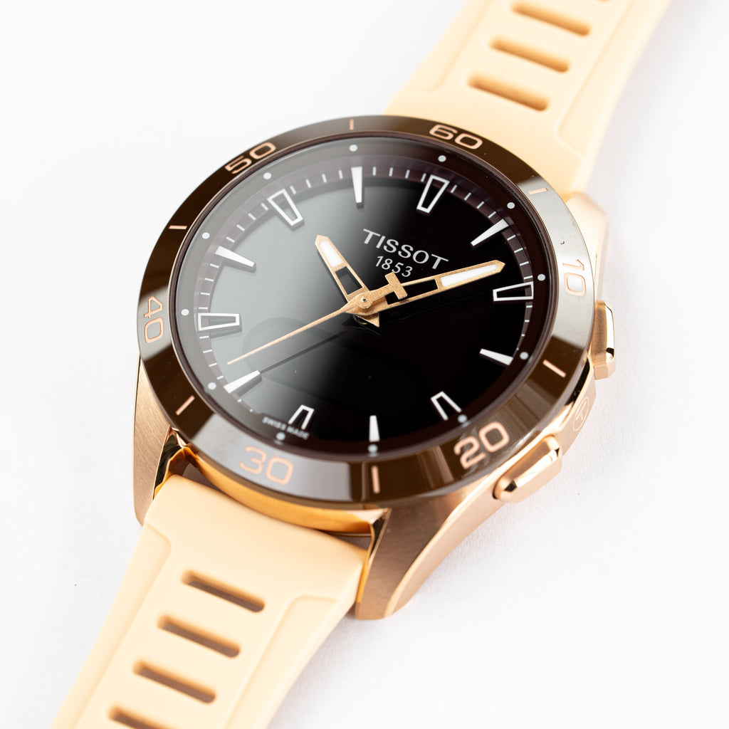 Tissot Unisex Solar Smartwatch 44mm T-Touch Connect Sport Rose Gold