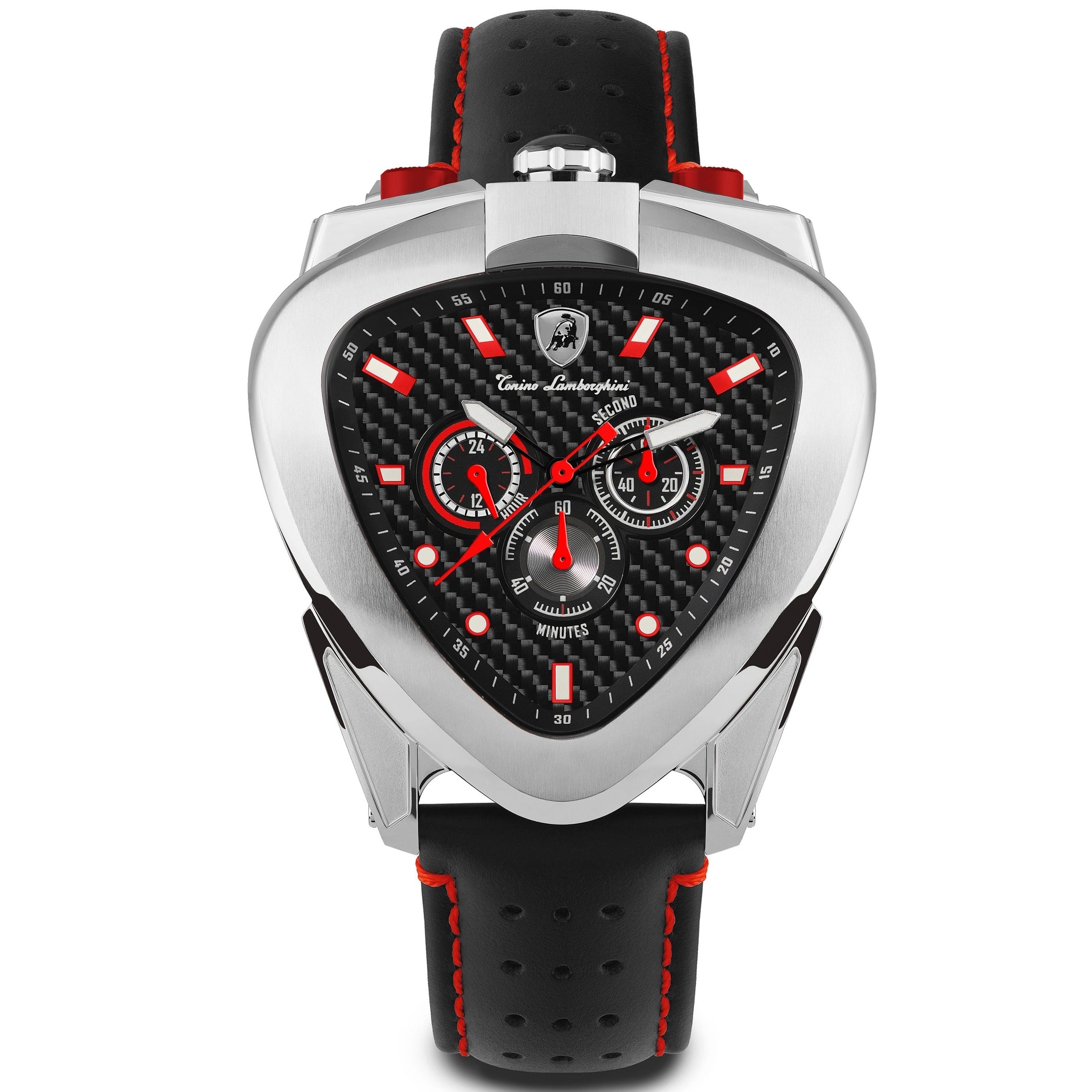 Tonino Lamborghini Spyder 12 H Men's Black Silver Chronograph Watch