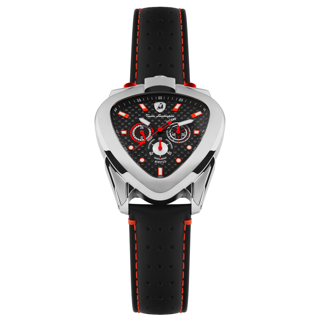 Tonino Lamborghini Spyder 12 H Men's Black Silver Chronograph Watch