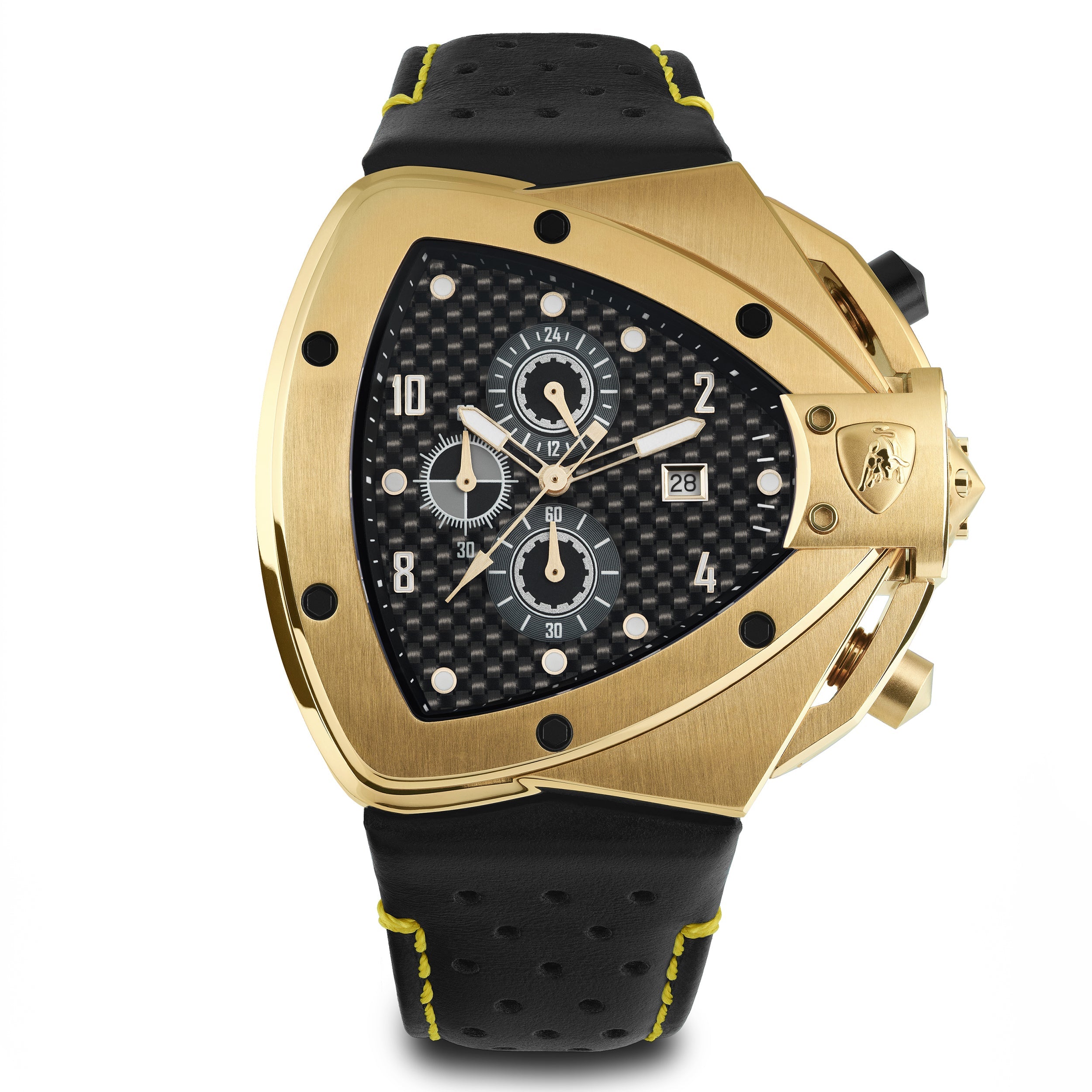 Tonino Lamborghini Spyder Horizontal Men's Black Gold Chronograph Watch