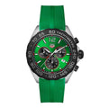 Tag Heuer Watch Formula 1 Green Rubber Strap Chronograph